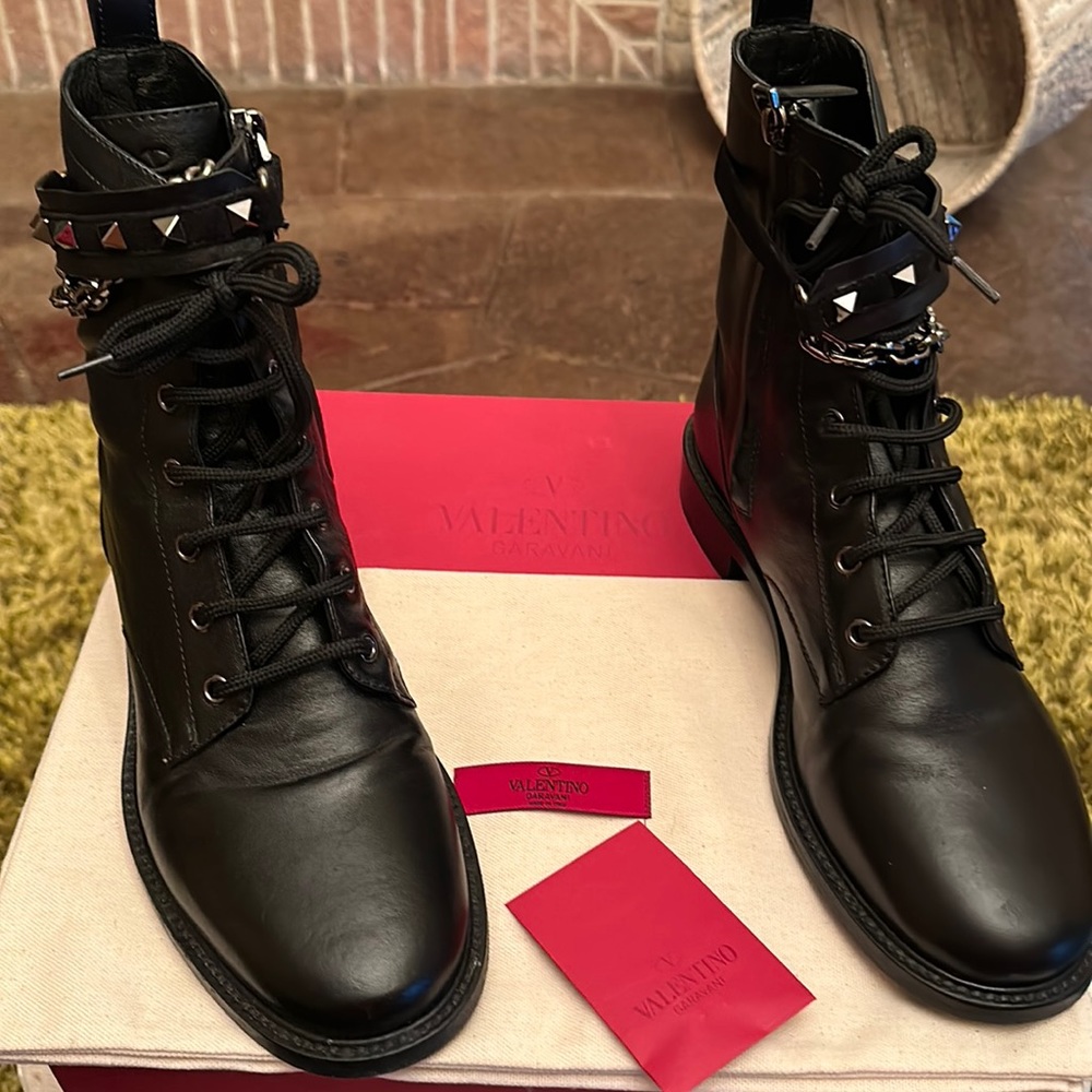 Valentino woman’s combat leather boots
